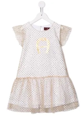 Aigner Kids платье с тюлем и логотипом