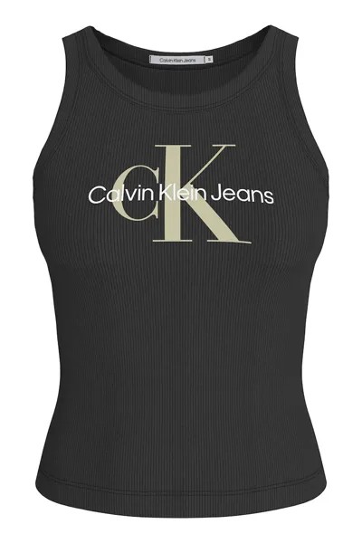Укороченный топ с логотипом Calvin Klein Jeans, черный
