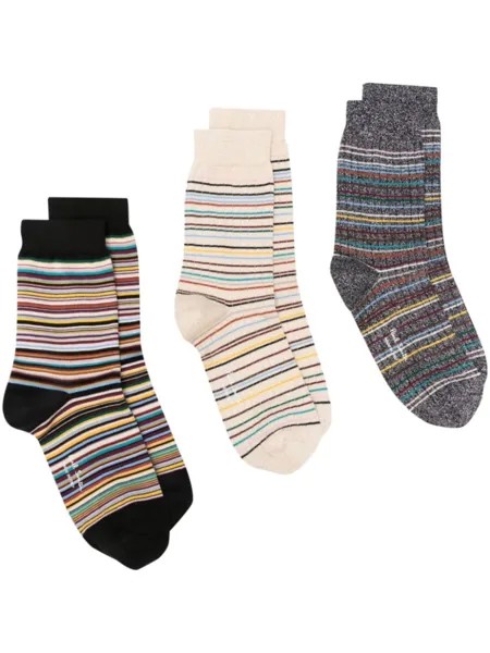 Paul Smith полосатые носки (упаковка из трех штук), черный