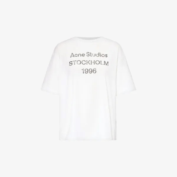 Футболка exford 1966 из хлопкового джерси с логотипом Acne Studios, белый