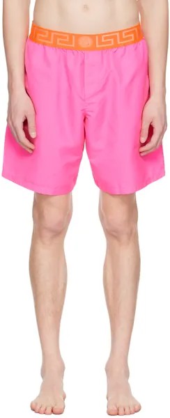 Розовые плавки с каймой Greca Versace Underwear