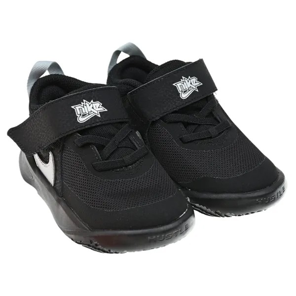 Черные кроссовки Team Hustle с логотипом Nike детские