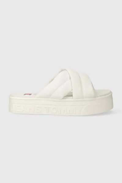 Шлепанцы TJW LETTERING FLATFORM SANDAL Tommy Jeans, белый