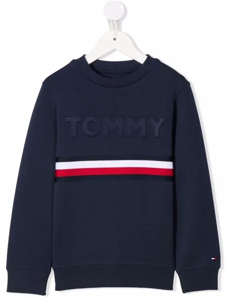 Tommy Hilfiger Junior толстовка из органического хлопка с тисненым логотипом