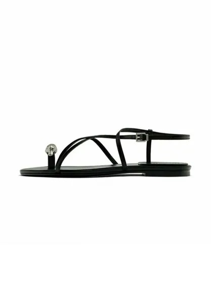 Шлепанцы PIECE TOE STRAP Massimo Dutti, цвет black