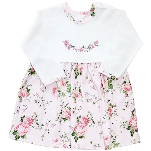 Платье Веселый Малыш Прованс размер 98, белый/розовый