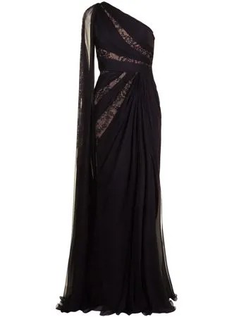 Zuhair Murad кружевное платье с драпировкой