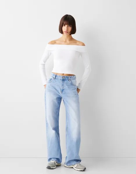 Широкие джинсы в стиле 90-х Bershka, синий