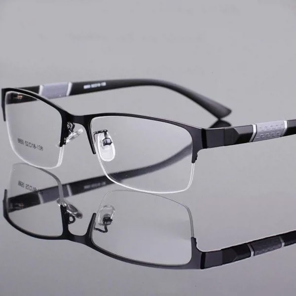 Малые квадратные линзы очки для чтения Черный металлический каркас Бренд Дизайнерские компьютерные очки Диоптрия Близорукие очки -1.0TO- 6.0