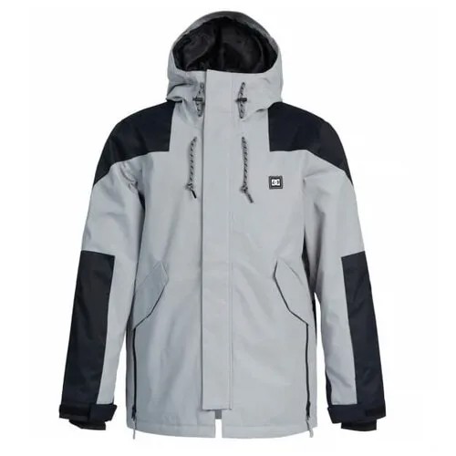 Куртка DC Shoes для сноубординга, карманы, регулируемый капюшон, пояс/ремень, внутренние карманы, размер S, серый