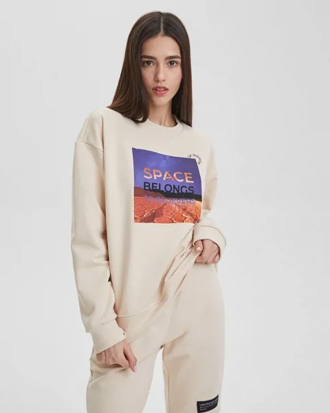 Свитшот женский BARMARISKA СЖ-Б0441 бежевый 40-42