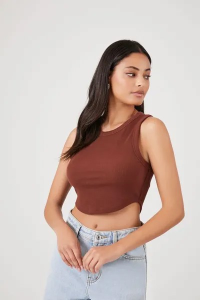 Базовая укороченная майка Forever 21, капучино