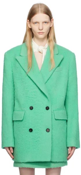 MSGM Зеленое двубортное пальто