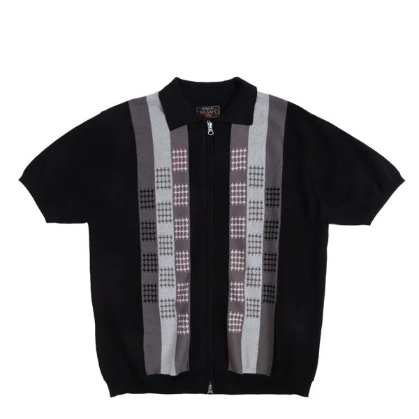 Свитер Zit Knit Polo Stripe Beams Plus, черный