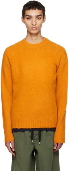 Оранжевый свитер с начесом ASPESI
