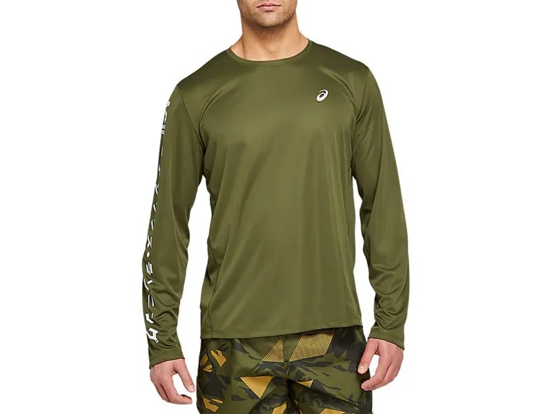 Лонгслив мужской Asics KATAKANA LS TOP зеленый XS