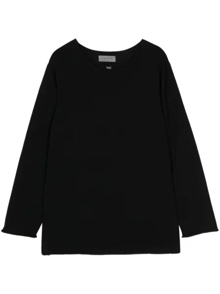 Yohji Yamamoto джемпер с вышитым логотипом, черный