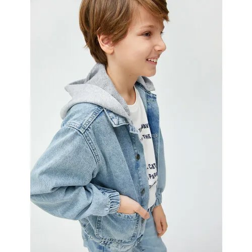 Джинсовая куртка KOTON, размер 7-8 лет, голубой