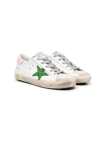 Golden Goose Kids кеды Superstar с нашивками