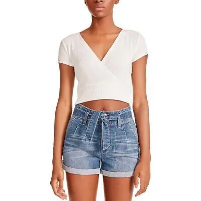 Женская укороченная вязаная футболка с вырезом Madden Girl BHFO 3504