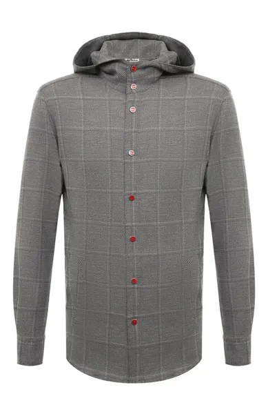 Рубашка из шерсти и льна Kiton
