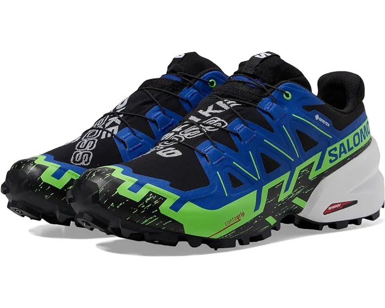 Кроссовки Salomon Spikecross 6 GTX, цвет Black/Surf The Web/Green Gecko