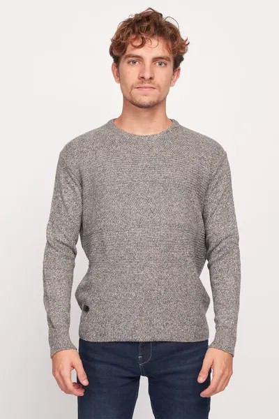 Мужской свитер с логотипом и правым Серый меланж Timeout, серый