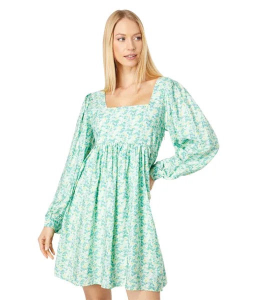 Платье MOON RIVER, Long Puff Sleeve Floral Dress