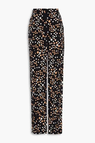 Широкие брюки из жаккарда с принтом Diane Von Furstenberg, черный