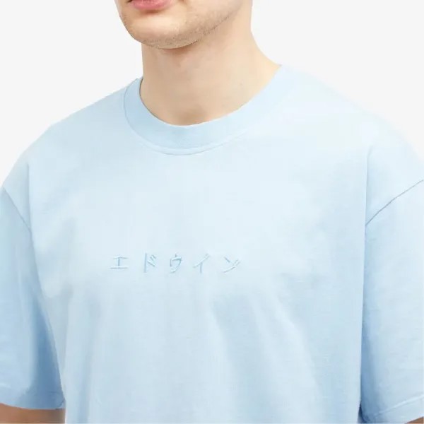 Edwin Футболка с вышивкой Katakana, синий