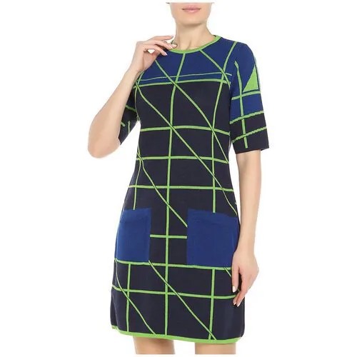 Платье, Donatella_Via_Roma, синий_зеленый, Арт.9970 (L)