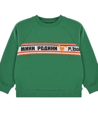 Зеленый свитшот с логотипом Mini Rodini детский