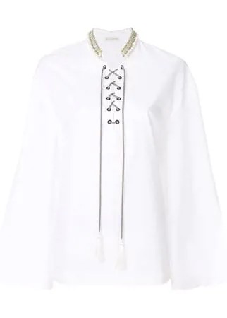 ETRO embellished lace-up blouse