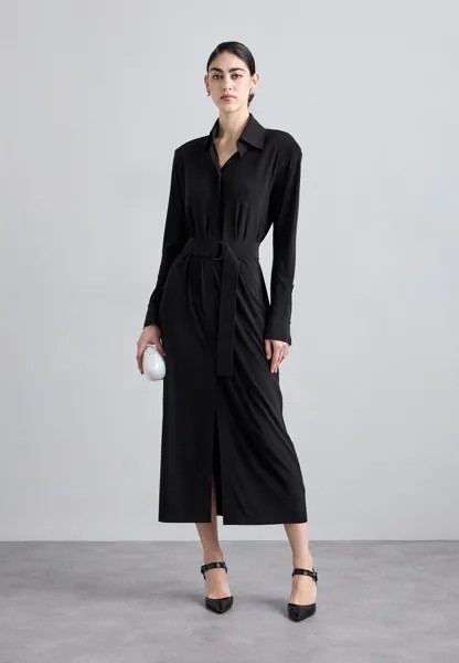 Платье из джерси Dress Long Shoulder Pads Norma Kamali, черное