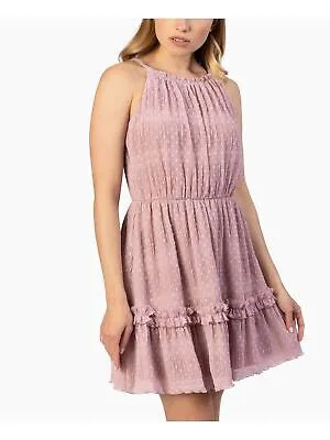 SPEECHLESS Женское розовое прозрачное короткое вечернее платье с лямкой на шее и расклешенным платьем для юниоров 17