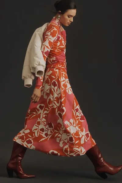 Юбка-миди Marimekko Volyymi Serenaadi с рисунком, розовый