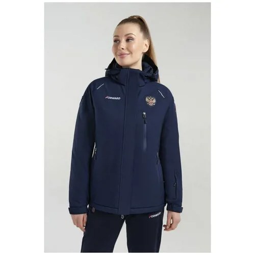Куртка  FORWARD, демисезон/лето, средней длины, силуэт полуприлегающий, светоотражающие элементы, подкладка, карманы, манжеты, капюшон, размер 3XS, синий
