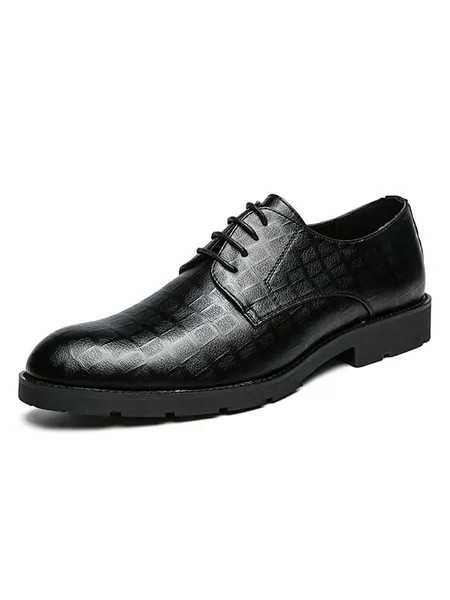 Milanoo Men's Grid Dress Oxfords