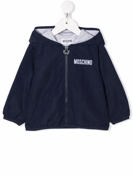 Moschino Kids logo-print hooded jacket