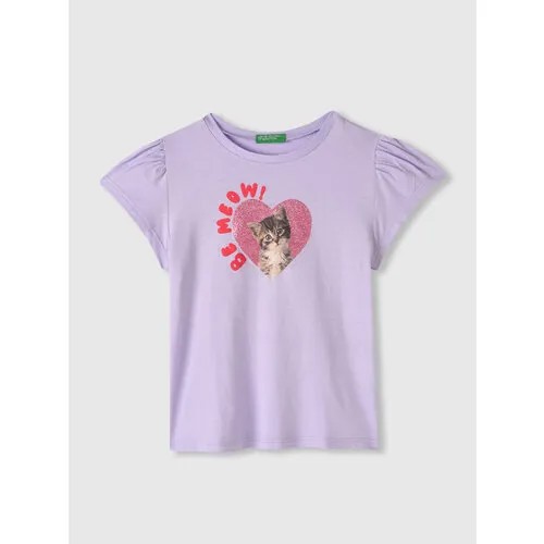 Футболка UNITED COLORS OF BENETTON, размер XS/110, фиолетовый
