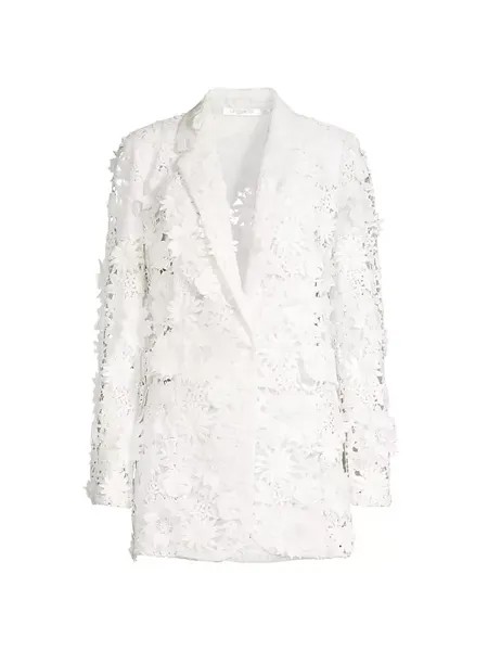 Куртка Kehlani с люверсами и цветочным принтом Ungaro, белый