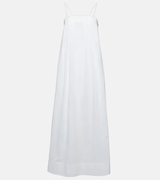 Платье макси из батиста из меланжевого хлопка ASCENO, белый