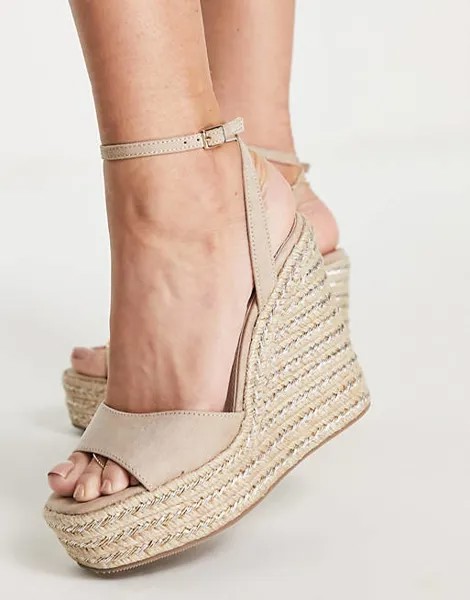 Бежевые эспадрильи на танкетке ASOS DESIGN Tasha