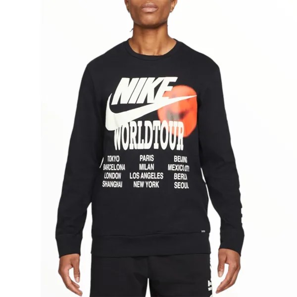 Свитшот Nike Sports Casual Letter Print Crew-neck, черный