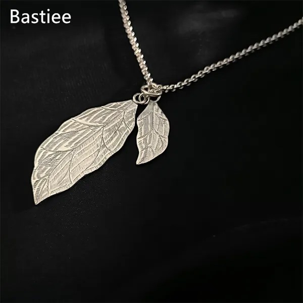 Ожерелье Bastiee S999 из стерлингового серебра, украшение ручной работы с китайским миао, украшение с листьями, бижутерия, Женская Роскошная цепо...