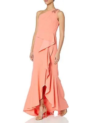 ADRIANNA PAPELL Женское вечернее платье Hi-Lo без рукавов кораллового цвета с боковой молнией 16