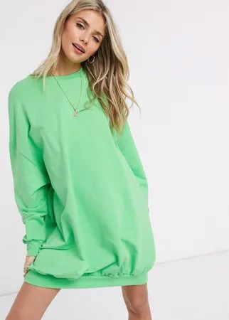 Платье-свитшот в стиле oversized ASOS DESIGN-Зеленый