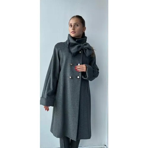 Пальто реглан, размер 46, серый