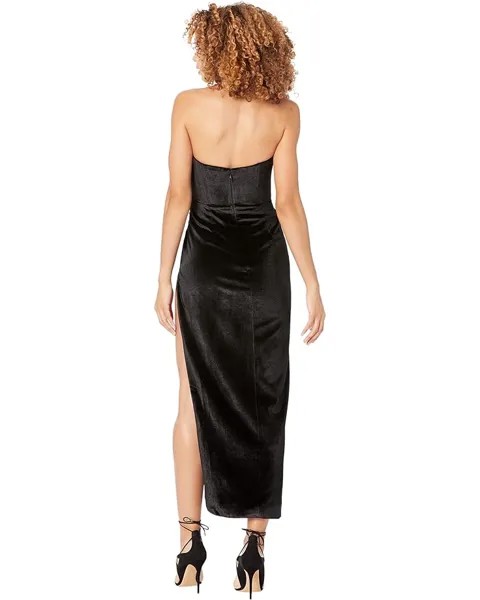 Платье Bardot Everlasting Velour Midi Dress, черный