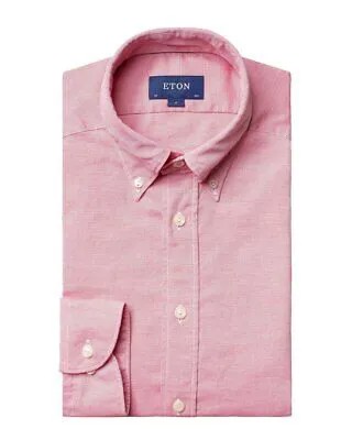 Рубашка мужская приталенная Eton розовая 38